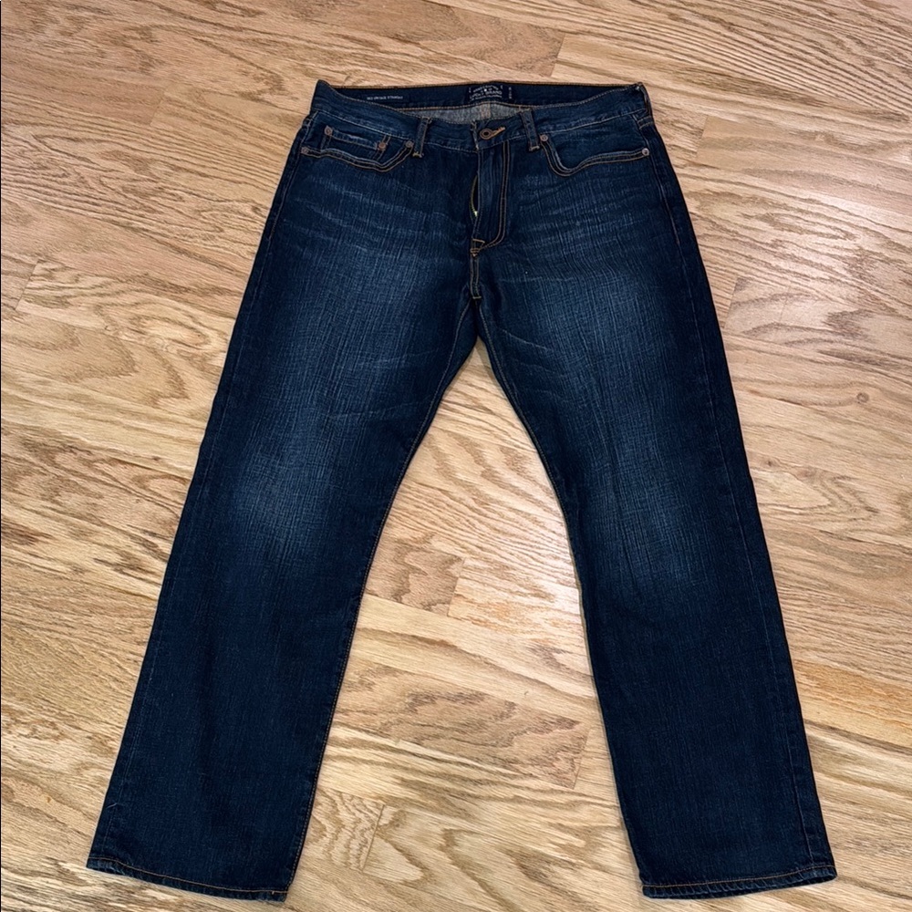 Men's Dark Blue Straight Leg Jeans